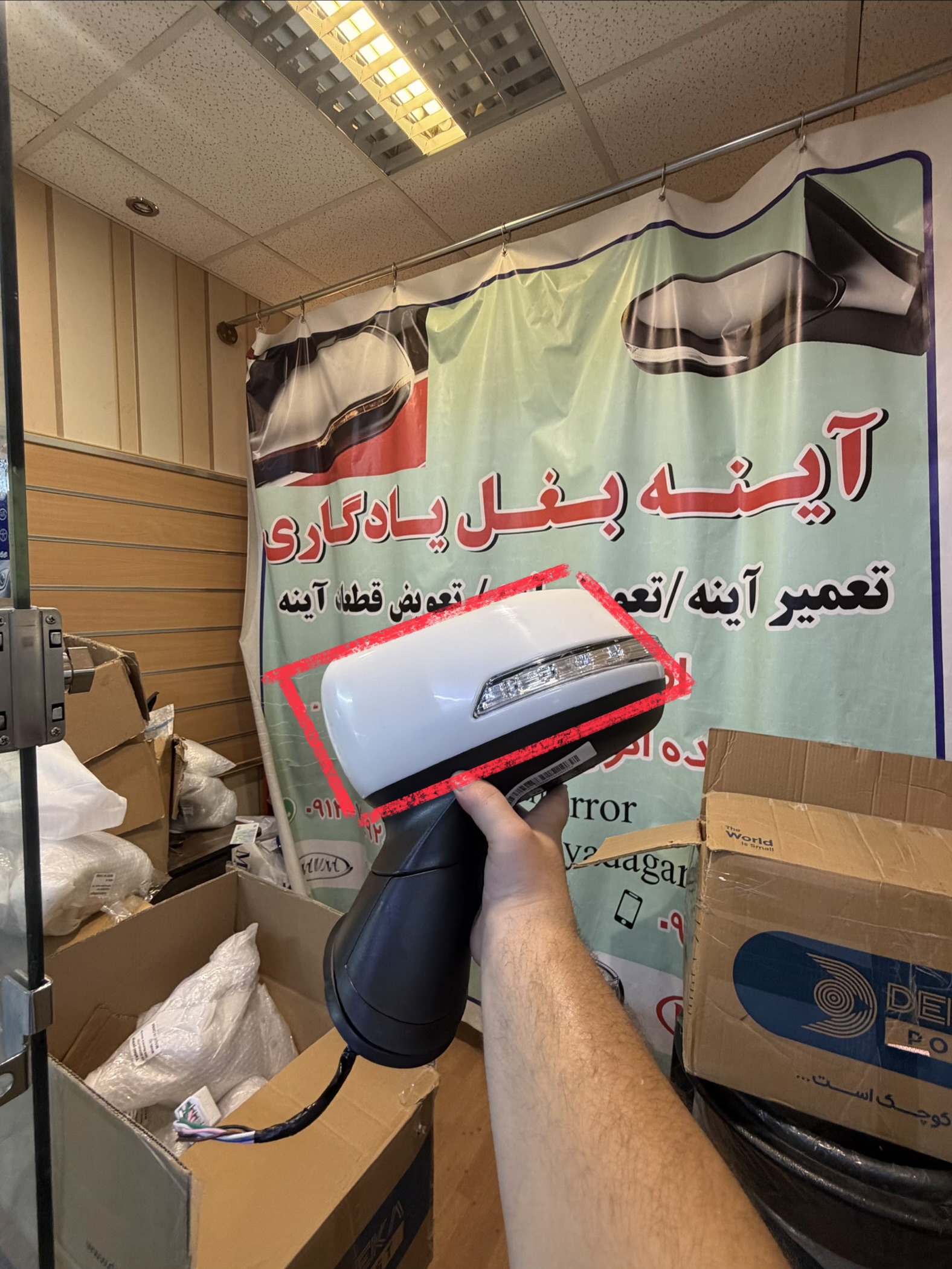 فلاپ رنگی روی اینه بغل jack s3 جک اس تری سمت شاگرد راست